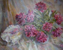 Пионы и раковина