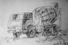 Бетономешалка. КАМАЗ.