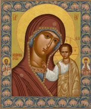 Казанская БМ с избранными святыми на полях