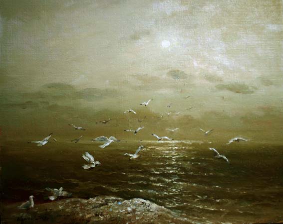 Пейзаж с чайками