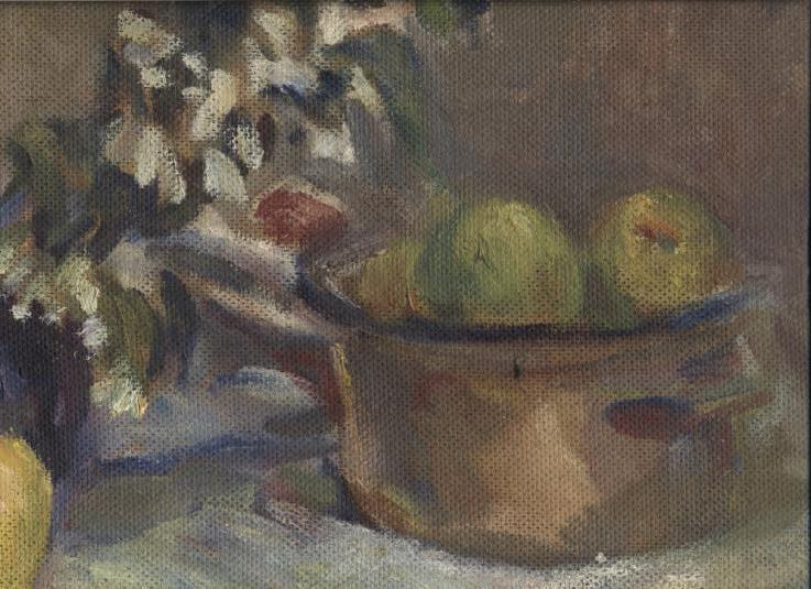 Натюрморт с зелёными яблоками