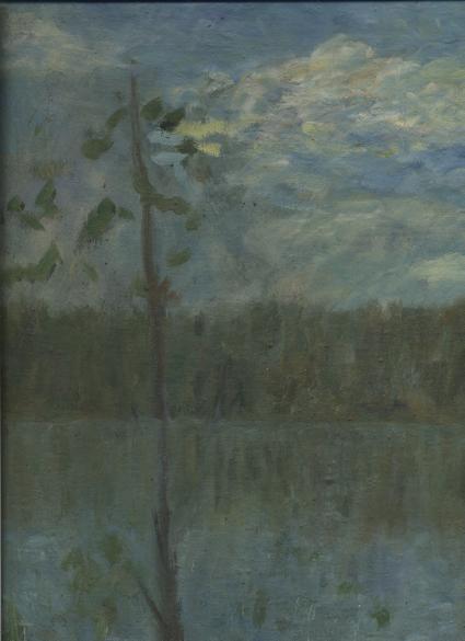 Деревце на берегу озера