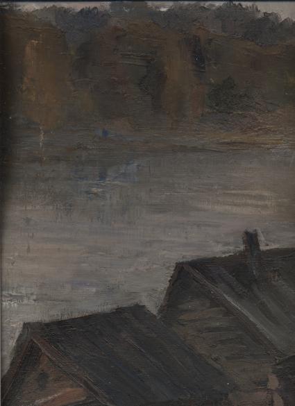 Берег тихого озера вечером