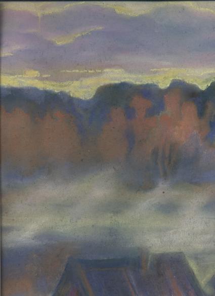 Вечер на озере. Туман.