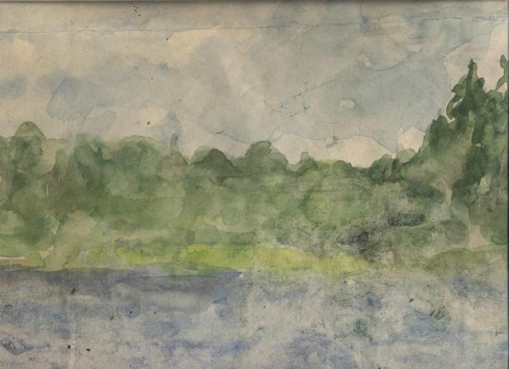 Зелень окутала озеро