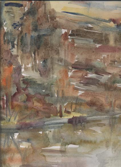 Берег реки. Деревья.