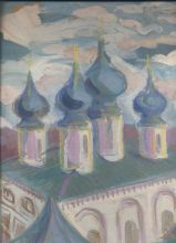 Купола собора в Тихвине