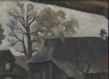 Вид на дом и тополь