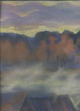 Вечер на озере. Туман.