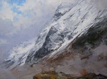 Склон Домбай-Ульгена в облаках