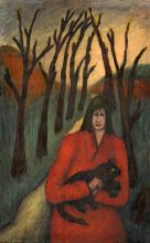 Женщина с черным котом