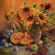 Натюрморт с подсолнухами...
