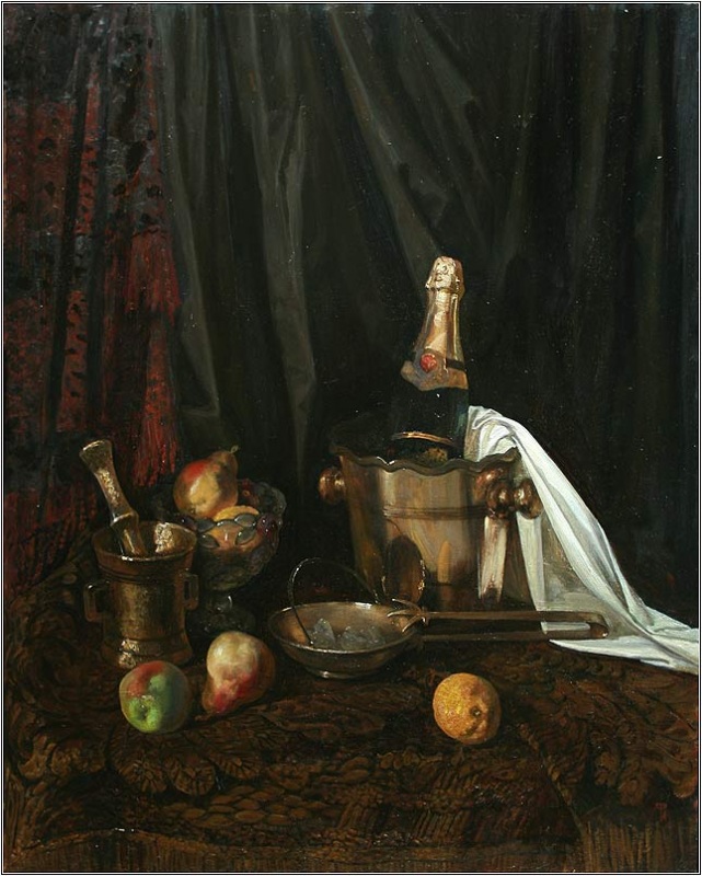 Натюрморт с ведерком для шампанского