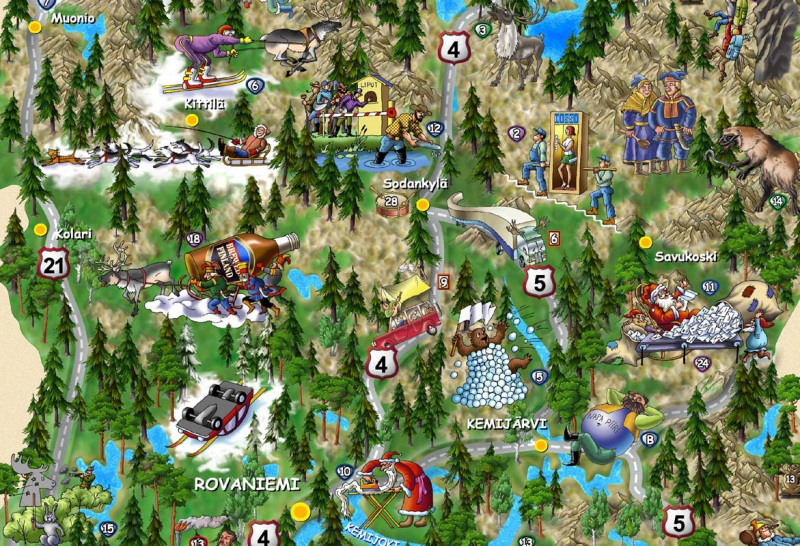 Иллюстрированная карта Финляндии (фрагмент)