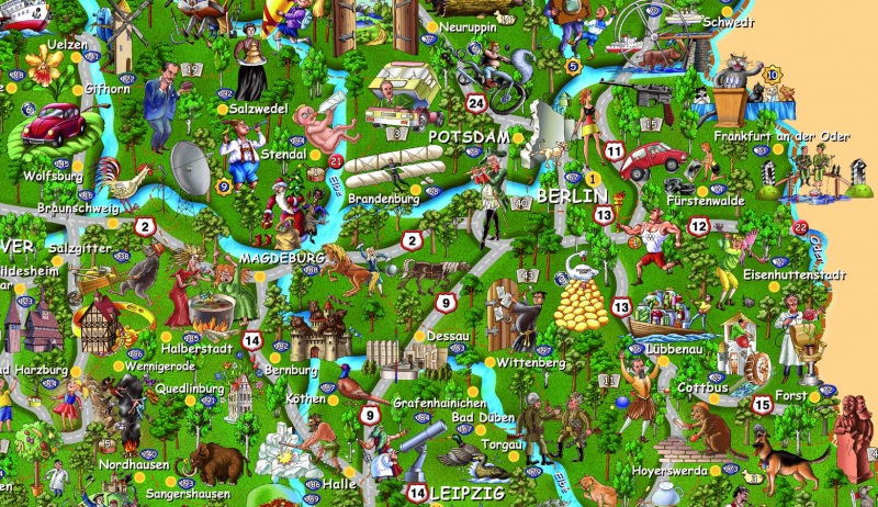 Иллюстрированная карта Германии (фрагмент)