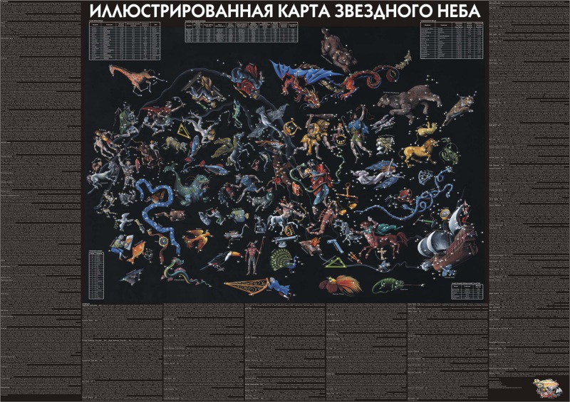 Иллюстрированная карта звездного неба