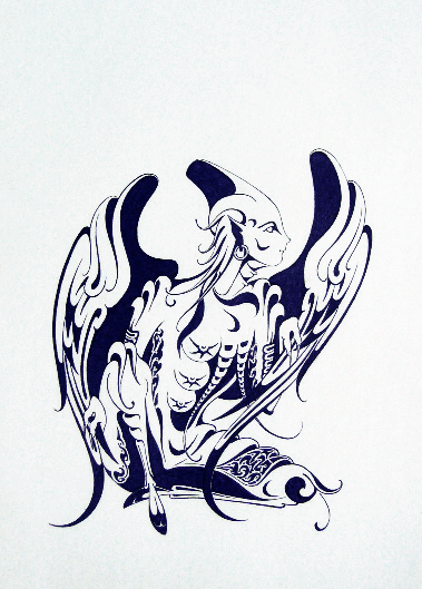 соло на фоне заката