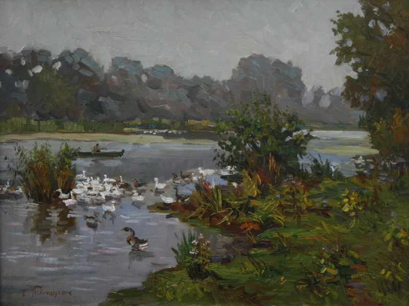 Утро на пруду