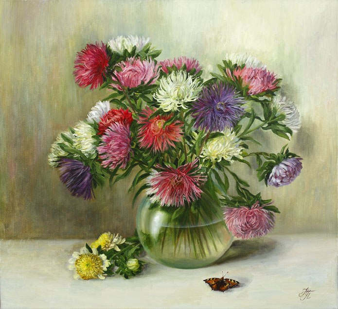 Натюрморт с букетом астр