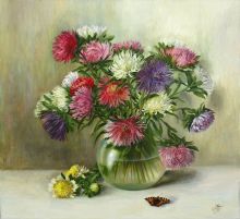 Натюрморт с букетом астр