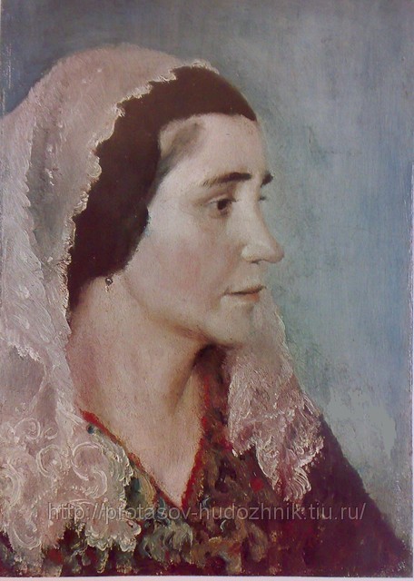 Женский портрет в кружевном платке