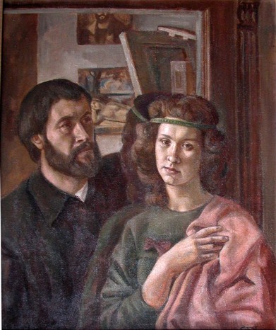 автопортрет с дочерью.1989