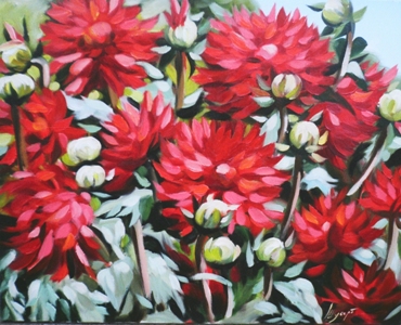 Георгины красные