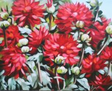 Георгины красные