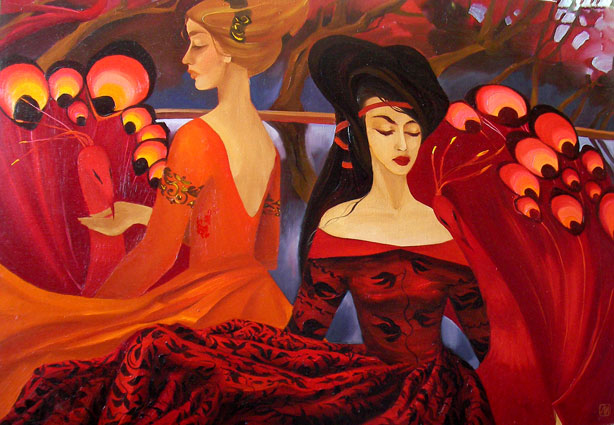 Красные птицы