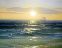 в открытом море