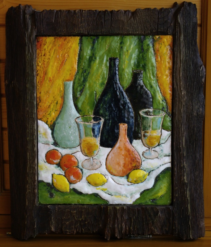 Натюрморт на зеленом фоне