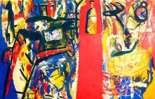 Лейка, бутылка, грабли, часы 