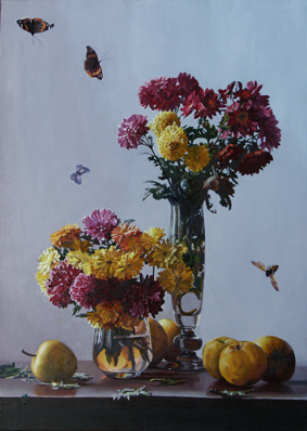 цветы и яблоки