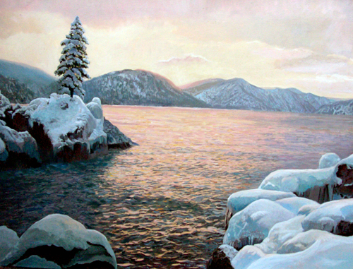 озеро телецкое зимой