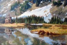 пейзаж с часовней