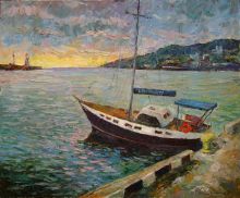 Вечер в ялтинской бухте.