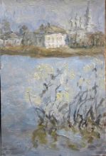 Дом за рекой. Этюд.