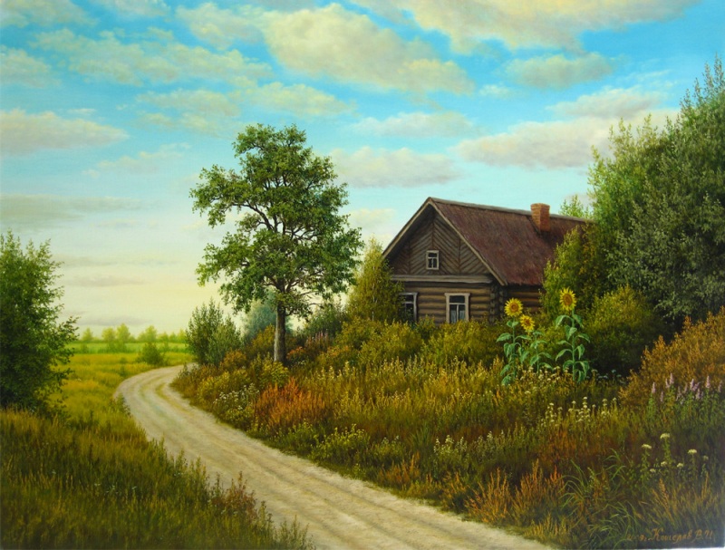 Сельский мотив холст,маслло 50х70 2009г.