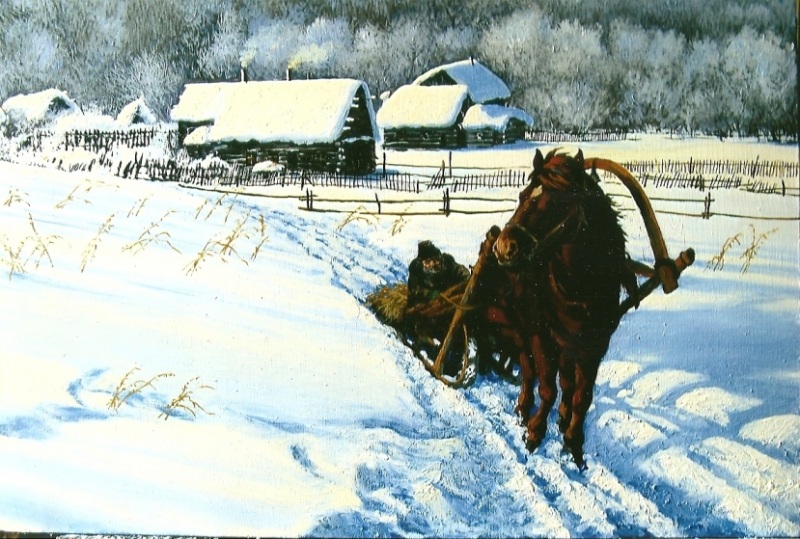 зима в деревне