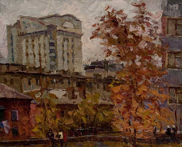 Этюд к картине «Барнаул строиться»