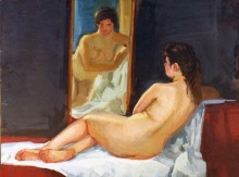 Обнажённая у зеркала