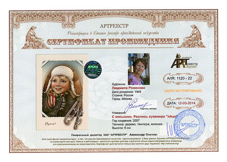 С коньками. Роспись сувенира 