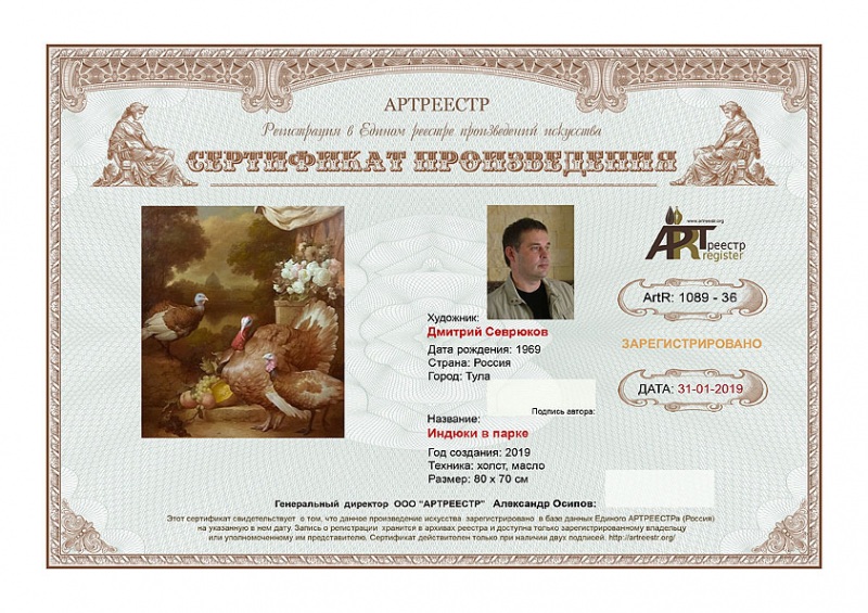 Индюки в парке (Нулевой вариант сертификата)